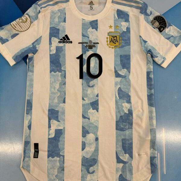 Camiseta de la selección argentina MATCHWORN utilería 2021 copa america Final BRASIL talle 5 Messi imperdible tenela!!!!! 💵🎉✔️💣
