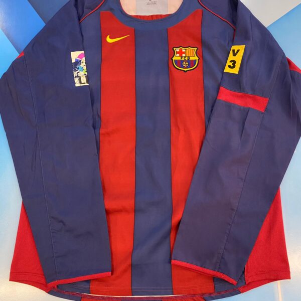 Camiseta mangas largas del fc barcelona 2004 2005 10 ronaldinho talle XL imperdible tenela!!!!! 💵🎉✔️💣