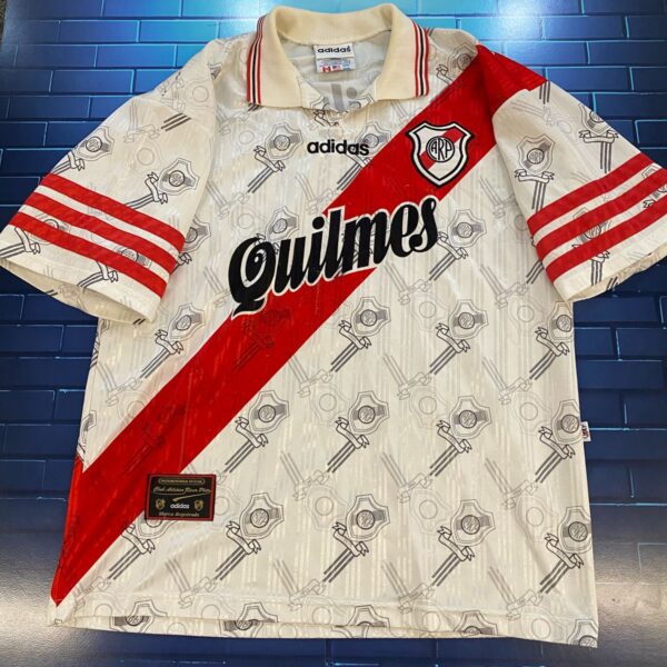⭐️MATCHWORN Camiseta de river plate utileria 1996 se usó 3 partidos vs. ferro racing y newells 9 talle 4
