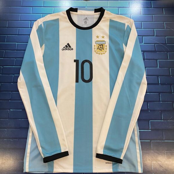 Camiseta mangas largas de la selección argentina  adizero 2016 10 messi talle 6