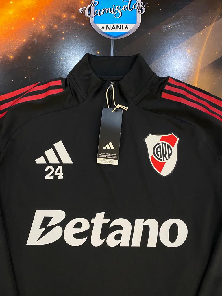 Buzo medio cierre de entrenamiento negro river plate 2025