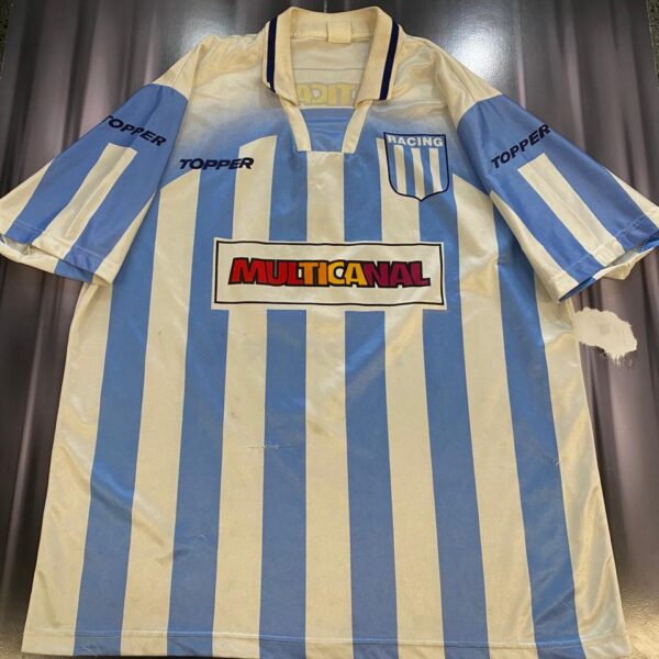 Camiseta de racing club 1997 5 tete Quiroz talle XL