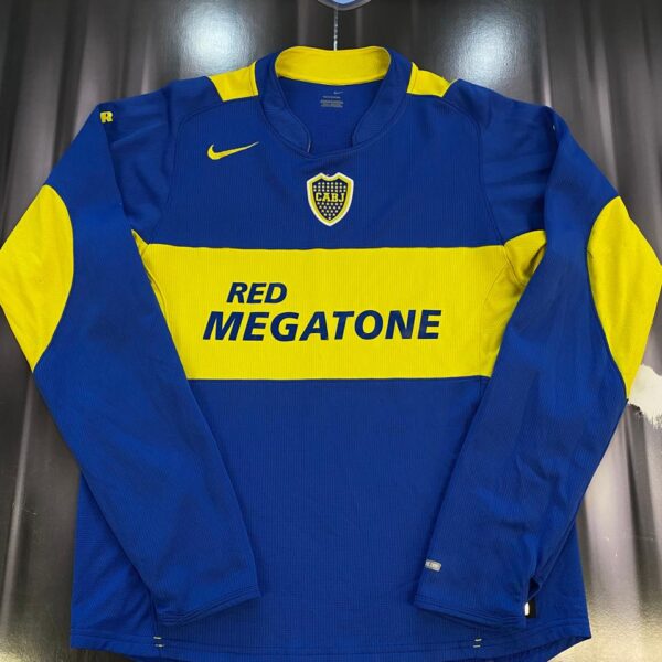 Camiseta mangas largas de boca juniors versión jugador 2005 5 talle L