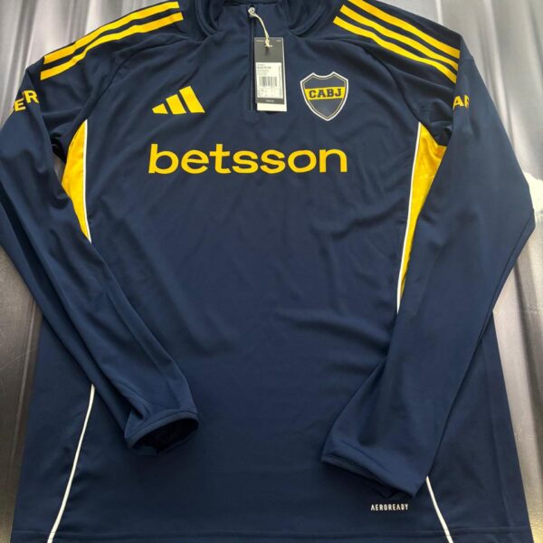 Nuevo buzo de entrenamiento de  Boca juniors 2025 medio cierre con publicidades