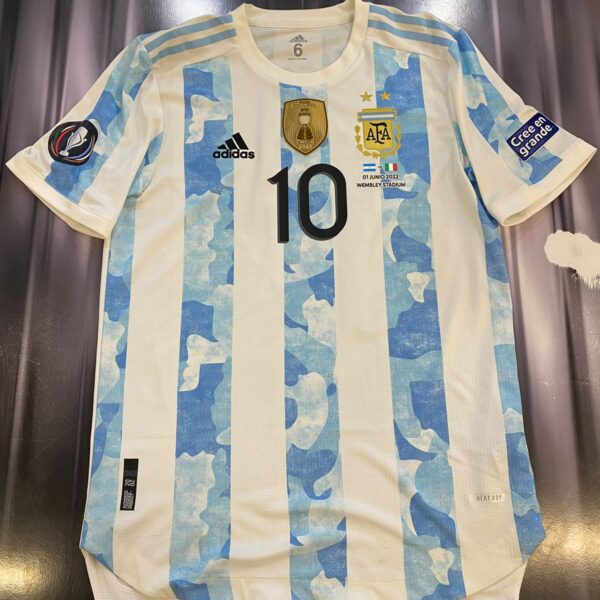 Camiseta de la selección argentina año 2022 finalisima vs italia en wembley talle 6  10 messi