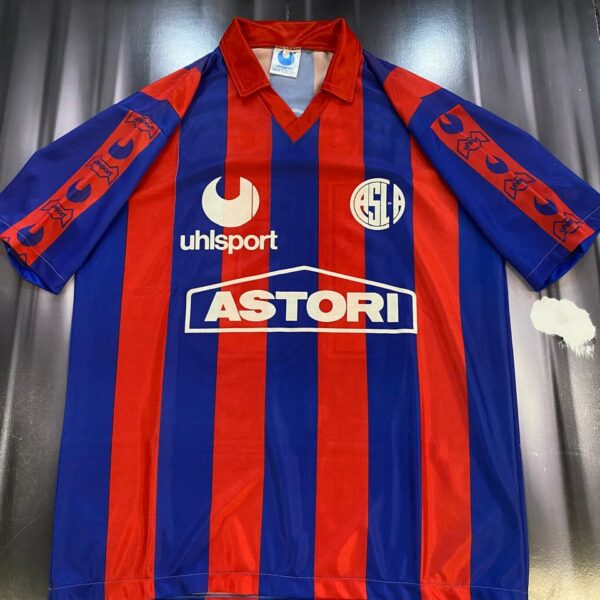 Camiseta de san lorenzo 1990 10 nro pintura talle 4 inmaculada