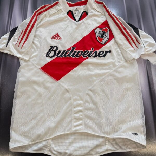 Camiseta doble tela de river plate 2005 usada por tuzzio vs san lorenzo talle L inmaculada!