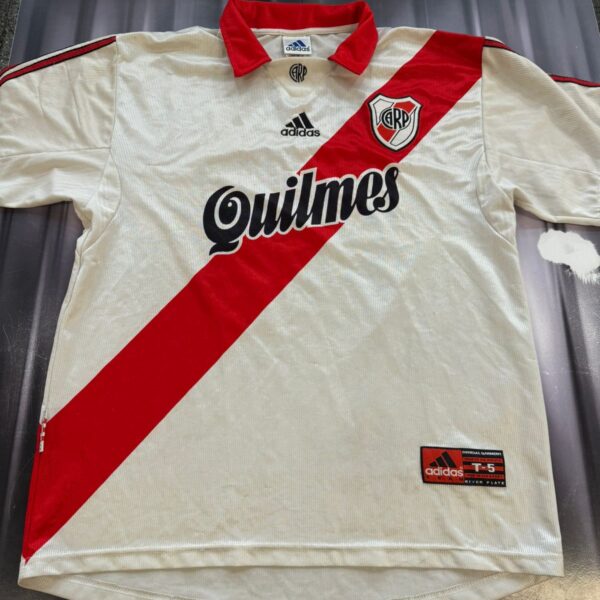 Camiseta de river plate año 1999  utileria talle 5 usada en partido vs san lorenzo pipino cuevas !