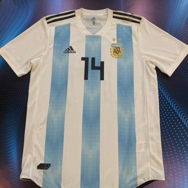 Camiseta de la seleccion argentina 2018 versión jugador 14 talle 8