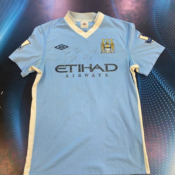matchworn camiseta del Manchester City 2011 2012 usada por el kun aguero