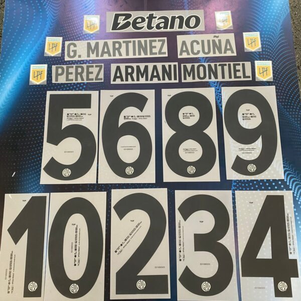 Números y nombres de River Plate titular 2025 oficiales! Precio por UNIDAD! detallar en nota de pedido jugador de los disponibles en stock