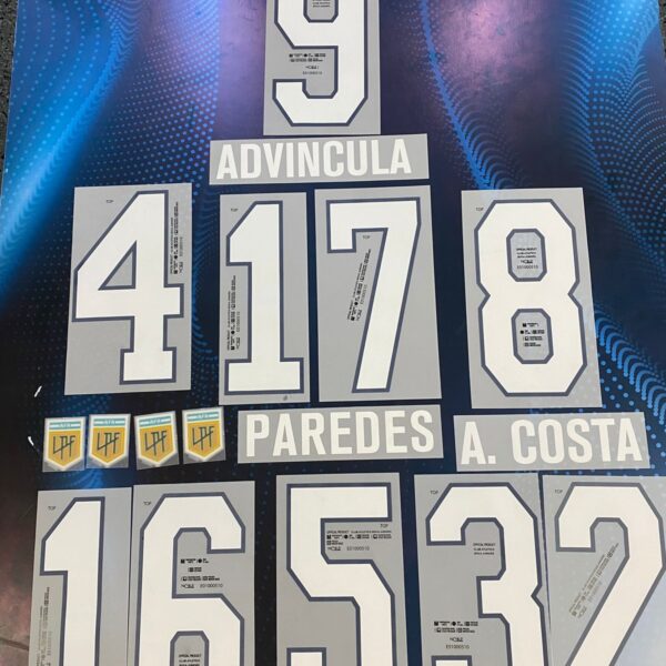 Números y nombres de Boca Juniors titular 2025 oficiales! Precio por UNIDAD! detallar en nota de pedido jugador de los disponibles en stock