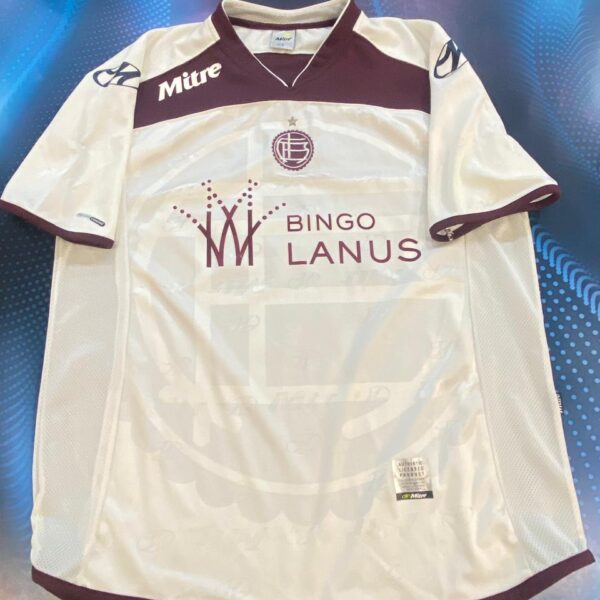 Camiseta alternativa de lanus año 2007 usada emiliano velazquez !