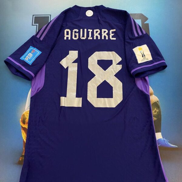 Camiseta alternativa de la selección argentina mundial sub 20 2023 18 aguirre talle M