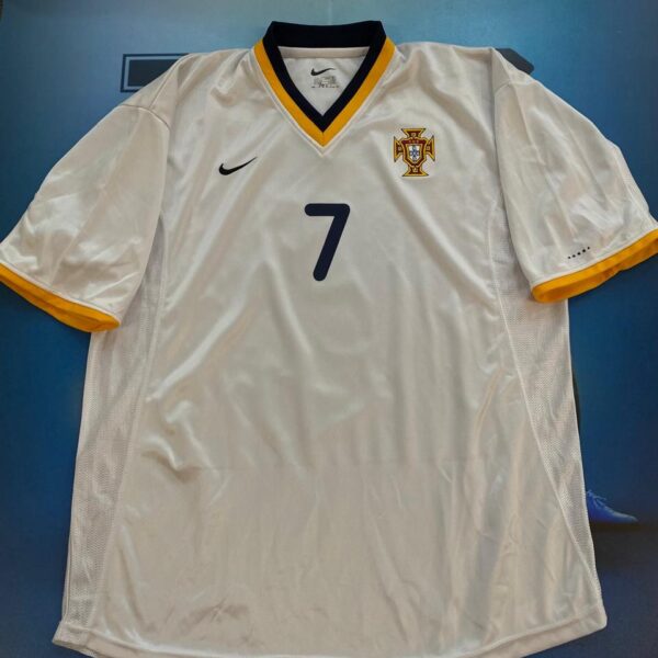 Camiseta alternativa de la seleccion de portugal año 2000 7 figo talle XL