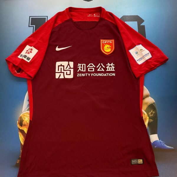 Camiseta del  hebei fortune 2018 utileria usada por 22 lavezzi talle XL