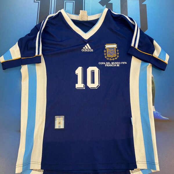 Camiseta de la selección argentina 1998 suplente 10 Ortega talle M