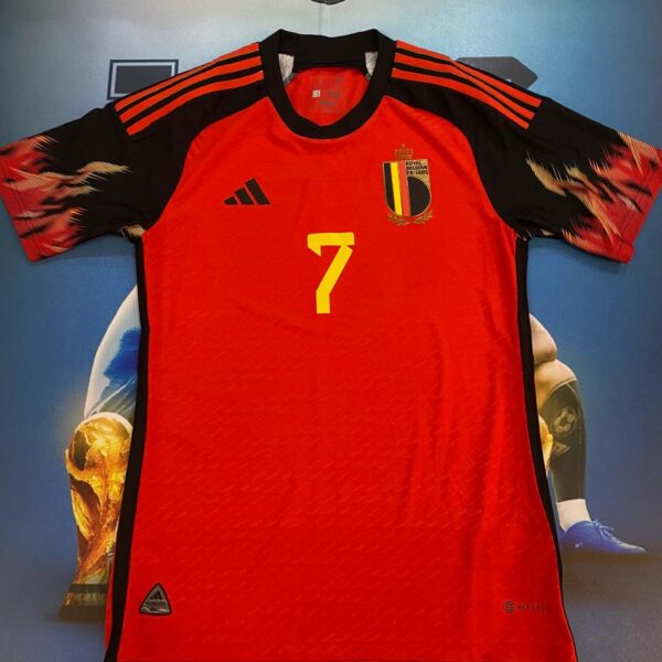 Camiseta de la seleccion de belgica 2022 versión jugador 7 De Bruyne talle S