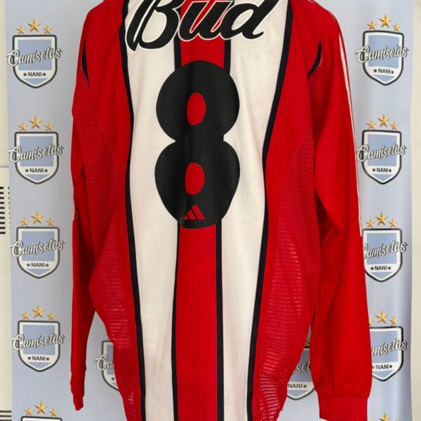 Camiseta alternativa manga larga de River Plate 2002 2003 doble tela de utileria - talle L número 8
