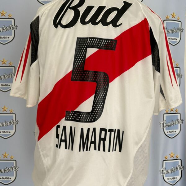 Camiseta titular de River Plate 2003 2004 doble tela de utileria - talle XL número 5 San Martin