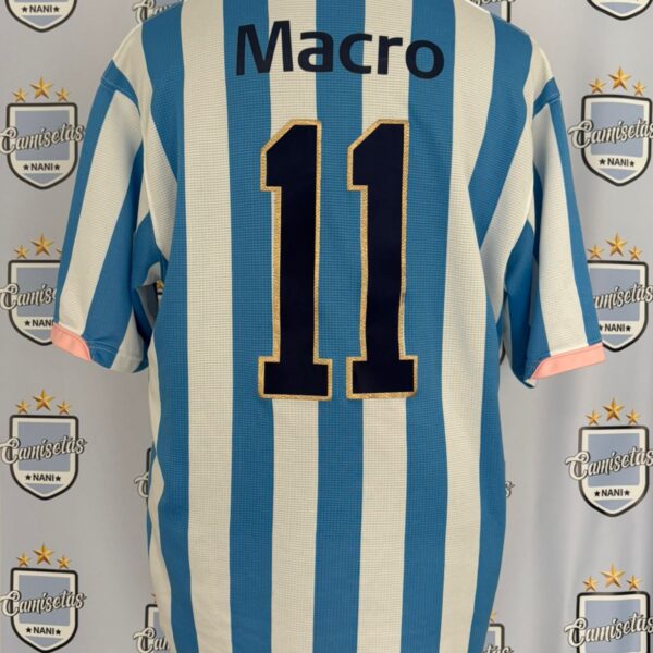 Camiseta titular de Racing Club 2007 2008 de utilería - talle XL número 11 Piojo Lopez (firmada)