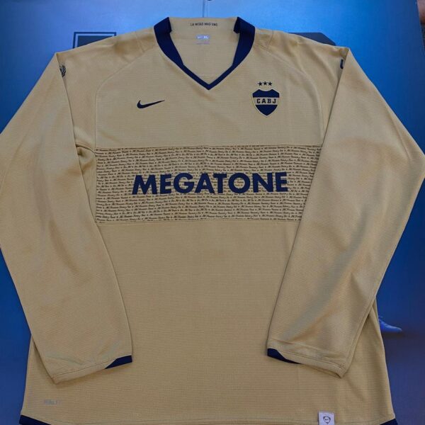 ⭐️MATCHWORN Camiseta alternativa mangas largas de boca juni̇ors año 2007 usada por 9 Martin Palermo talle XL