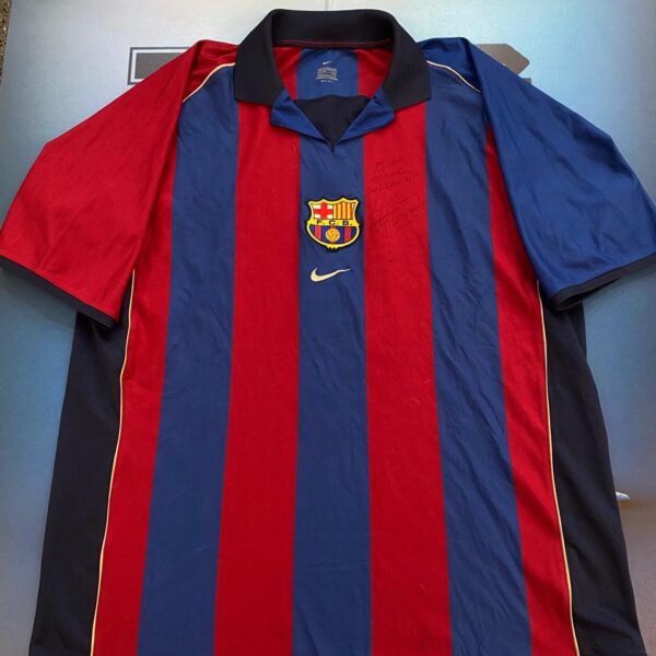 Camiseta del barcelona 2001 2002 7 saviola talle XXL