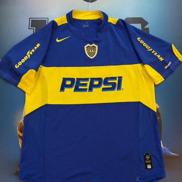 camiseta de Boca Juniors 2004 2005 Made in Argentina Sphere Dry Sponsor PEPSI talle L