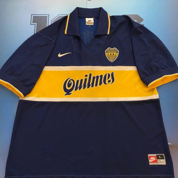 Camiseta de boca juniors 1997 utileria numero cocido talle L 9 palermo