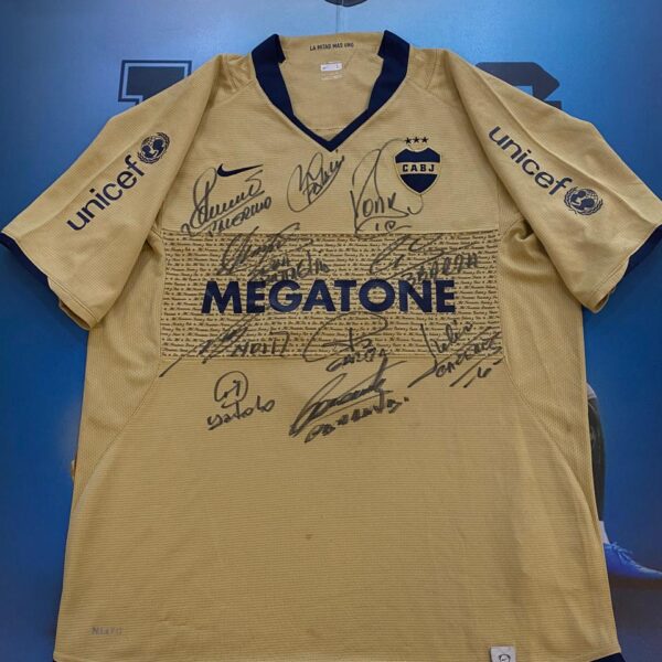 Camiseta Nike original de utilería de Boca Juniors Alternativa dorada 2007 MEGATONE talle L jugador 8