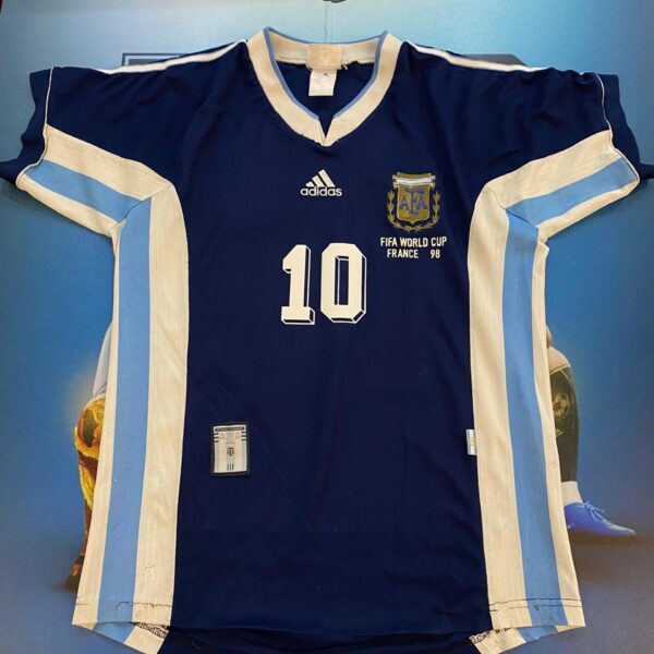 Camiseta alternativa de la  seleccion argentina 1998 10 ortega talle M