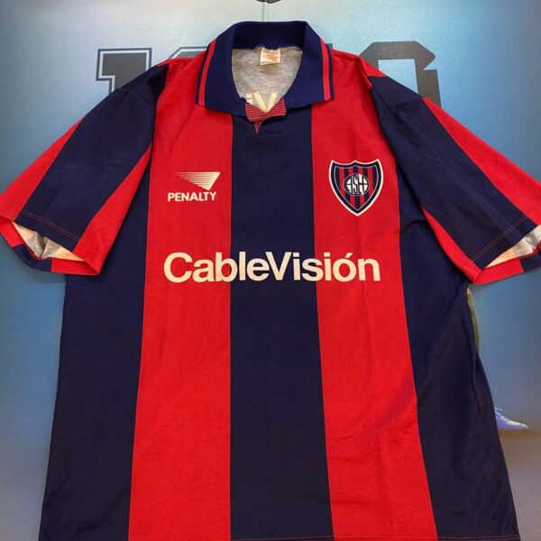 Camiseta de san lorenzo año 1995 usada por  9 Pampa Biaggio talle  12 XL 💣