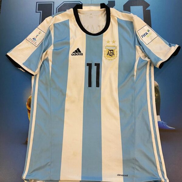 matchworn camiseta de la selección argentina 2016 Futsal argentina campeón del mundo 11 brandi talle L