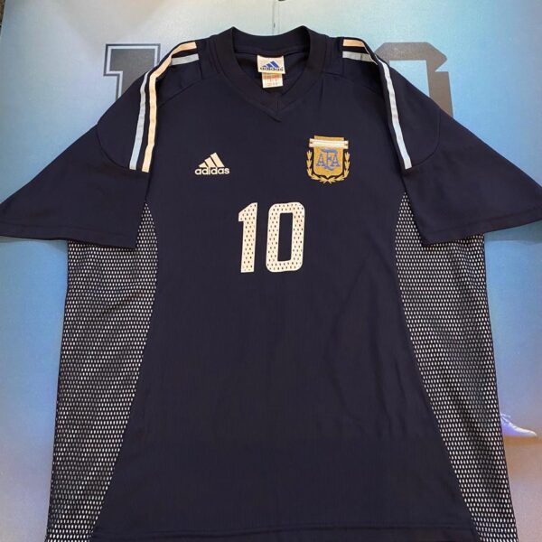 Camiseta alternativa de la selección Argentina 2002 10 Ortega talle L