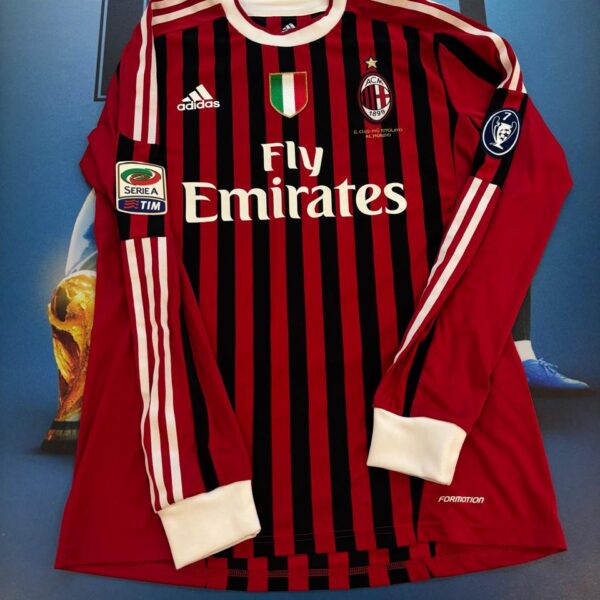 camiseta del Milan usada en partido por Maxi López Tecnología Formotion (player issue)