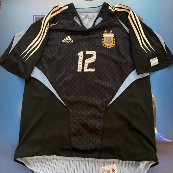 Camiseta de arquero de la selección Argentina juvenil usada por 12 Dario Sand (hermano del Pepe sand) talle L