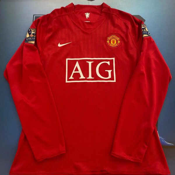 Camiseta mangas largas del Manchester United 2008 2009 etiqueta termo sellada 9 Berbatov talle XL