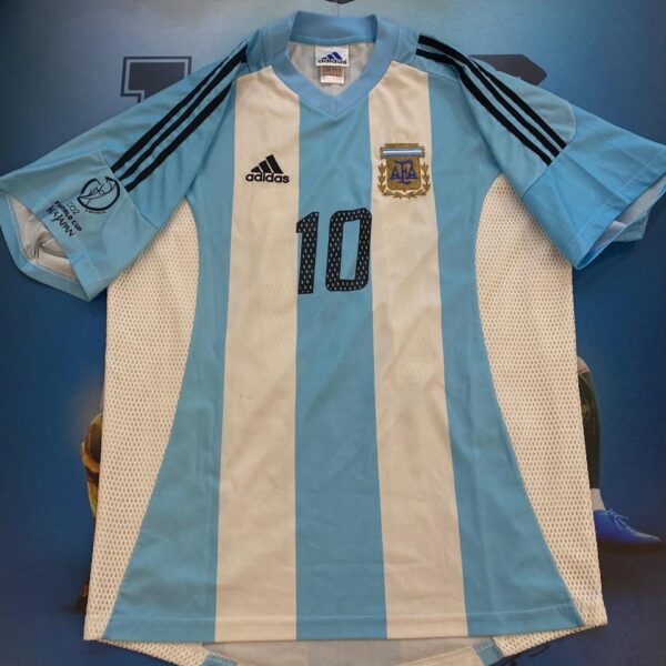 Camiseta de la selección Argentina año 2002 10 Ortega talle M