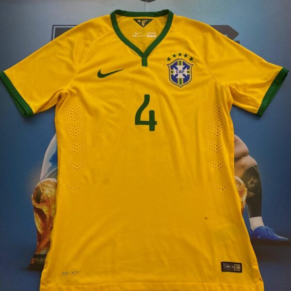 Camiseta de la selección de Brasil 2014 4 David Luiz talle M