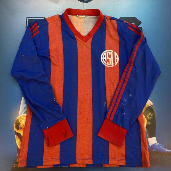 Camiseta mangas largas de San Lorenzo 1988 9 nro pintura talle 42