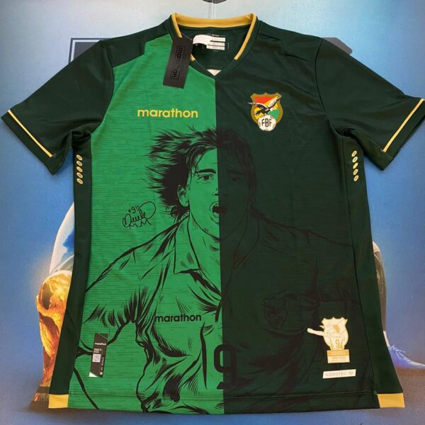 Camiseta de la selección de Bolivia edición especial goleador eliminatorias sudamericanas Qatar 2022 9 Moreno Martins talle M