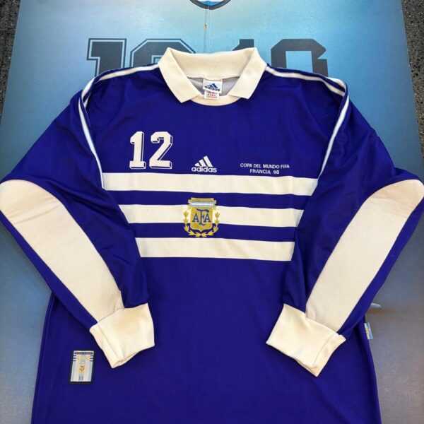 Camiseta alternativa de la selección argentina de arquero 1998 vs Holanda cuartos de final 12 burgos talle 5 XL