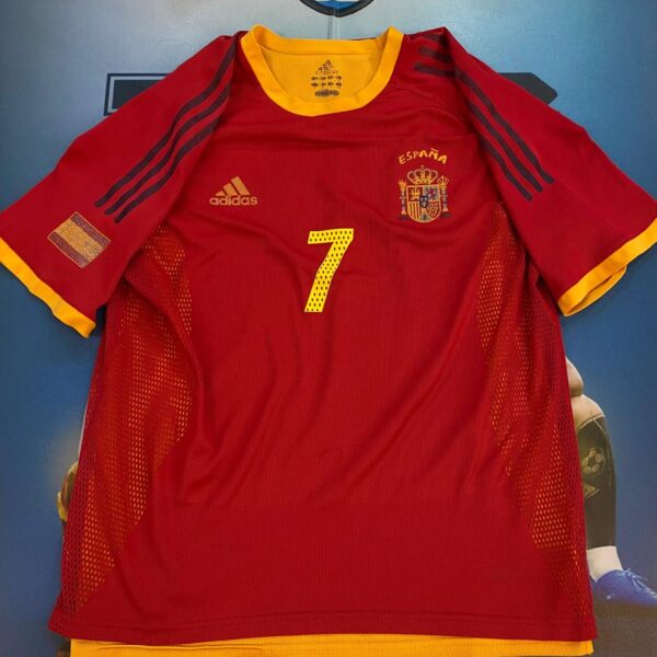 Camiseta de la selección de España 2002 doble tela 7 Raúl talle M