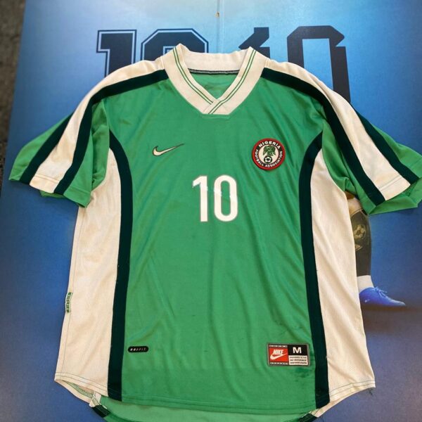 Camiseta de la selección de nigeria 1998 talle M original de época 10 okocha !