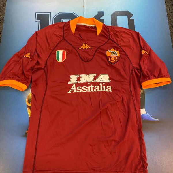 Camiseta de la Roma 2000 2001 20 Batistuta talle XL