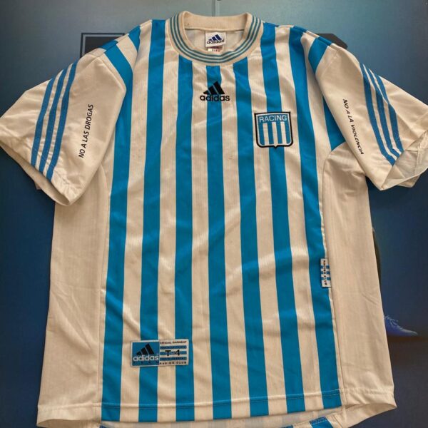 Camiseta de Racing Club año 1998 usado por 6 Claudio Ubeda talle L