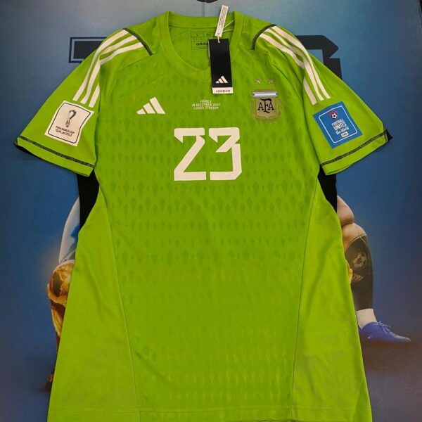 Camiseta de arquero de la selección Argentina final mundial Qatar 2022 23 Martinez