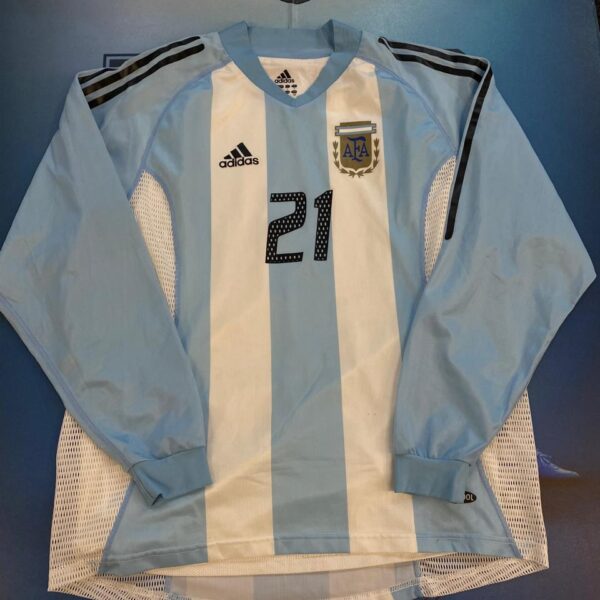 Camiseta mangas largas doble tela de la selección Argentina  2002 2003 21 Lucas Pusineri talle L