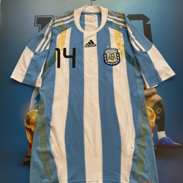 Camiseta de la selección Argentina versión jugador 2010 14 Mascherano talle L
