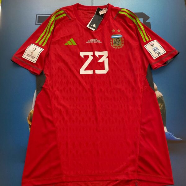 Camiseta de arquero de la selección Argentina mundial Qatar 2022 23 Martinez talle XL